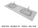 Plan vasque à encastrer, double lavabos intégrés angle arrondi, L. 120 à 200 cm x 40 à 60 cm, résine minérale ACRYSTONE® SOLID SURFACE Finition lisse, Livraison Offerte et Rapide.